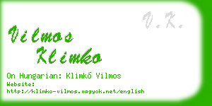 vilmos klimko business card
