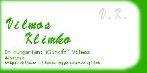 vilmos klimko business card